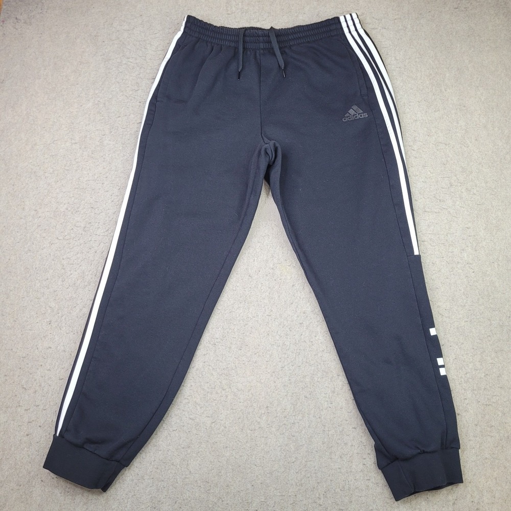Adidas Originals 3 Stripe Joggers Mens XL Black White Drawstring Active Pants
